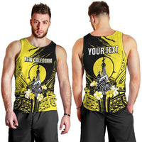 Personalised New Caledonia Day Men Tank Top Kanaky Flag Coat Of Arms Polynesian Pattern