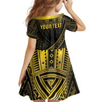 Personalised Polynesia Childhood Cancer Awareness Family Matching Long Sleeve Bodycon Dress and Hawaiian Shirt You Are Stronger Than Cancer