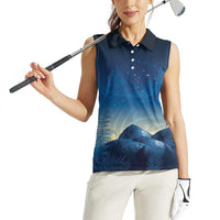 New Zealand Matariki Women Sleeveless Polo Shirt Maori Waka With Silver Fern LT05 - Polynesian Pride