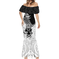 New Zealand Silver Fern Rugby Mermaid Dress World Cup 2023 Go Aotearoa Maori Pattern LT05 - Polynesian Pride
