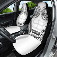 Polynesian Tattoo Inspired Cosplay Costume Car Seat Cover Tribal Warrior White - Polynesian Pride
