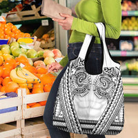 Polynesian Tattoo Inspired Cosplay Costume Grocery Bag Tribal Warrior White - Polynesian Pride