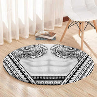 Polynesian Tattoo Inspired Cosplay Costume Round Carpet Tribal Warrior White LT05 - Polynesian Pride