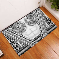 Polynesian Tattoo Inspired Cosplay Costume Rubber Doormat Tribal Warrior White - Polynesian Pride