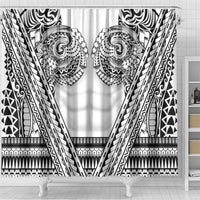 Polynesian Tattoo Inspired Cosplay Costume Shower Curtain Tribal Warrior White LT05 - Polynesian Pride