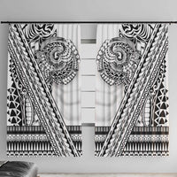 Polynesian Tattoo Inspired Cosplay Costume Window Curtain Tribal Warrior White LT05 With Hooks White - Polynesian Pride