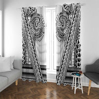 Polynesian Tattoo Inspired Cosplay Costume Window Curtain Tribal Warrior White LT05 With Grommets White - Polynesian Pride