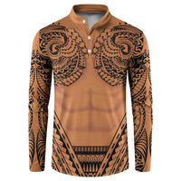Polynesian Tattoo Inspired Cosplay Costume Button Sweatshirt Tribal Warrior - Polynesian Pride