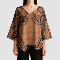 Polynesian Tattoo Inspired Cosplay Costume Kimono Sleeve Blouse Tribal Warrior - Polynesian Pride