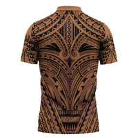 Polynesian Tattoo Inspired Cosplay Costume Zipper Polo Shirt Tribal Warrior - Polynesian Pride