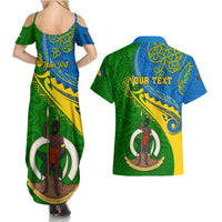 Personalized Malampa Day Couples Matching Summer Maxi Dress and Hawaiian Shirt Sand Drawing Vanuatuan Pattern LT05 - Polynesian Pride