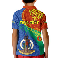 Personalized Tafea Day Kid Polo Shirt Sand Drawing Vanuatuan Pattern LT05 - Polynesian Pride