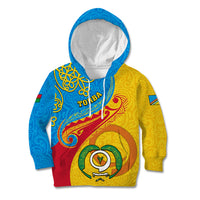 Torba Day Kid Hoodie Sand Drawing Vanuatuan Pattern LT05 Hoodie Yellow - Polynesian Pride