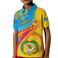 Torba Day Kid Polo Shirt Sand Drawing Vanuatuan Pattern LT05 Kid Yellow - Polynesian Pride