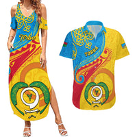 personalized-torba-day-couples-matching-summer-maxi-dress-and-hawaiian-shirt-sand-drawing-vanuatuan-pattern