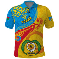 Personalized Torba Day Polo Shirt Sand Drawing Vanuatuan Pattern LT05 Yellow - Polynesian Pride
