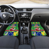 Cook Islands Christmas Car Mats Santa Coat Of Arms Meri Kiritimiti LT05 - Polynesian Pride