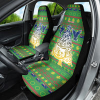 Personalised Cook Islands Christmas Car Seat Cover Santa Coat Of Arms Meri Kiritimiti LT05 - Polynesian Pride