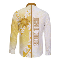 Personalised Polynesia Long Sleeve Button Shirt Bahai Faith Symbol LT05 - Polynesian Pride