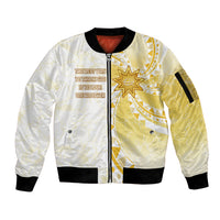 Personalised Polynesia Sleeve Zip Bomber Jacket Bahai Faith Symbol LT05 Unisex Yellow - Polynesian Pride
