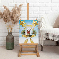 Fiji Christmas Canvas Wall Art Snow Globe With Fijian Santa LT05