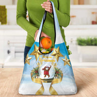 Fiji Christmas Grocery Bag Snow Globe With Fijian Santa LT05