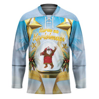 Fiji Christmas Hockey Jersey Snow Globe With Fijian Santa LT05