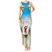 Fiji Christmas Tank Maxi Dress Snow Globe With Fijian Santa LT05
