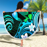 Hawaii Humuhumu Reef Triggerfish Beach Blanket Turquoise With Plumeria LT05 - Polynesian Pride