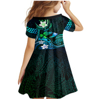 Personalised Hawaii Humuhumu Reef Triggerfish Family Matching Mermaid Dress and Hawaiian Shirt Turquoise With Plumeria LT05 - Polynesian Pride