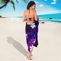Hawaii Humuhumu Reef Triggerfish Sarong Violet With Plumeria LT05 - Polynesian Pride