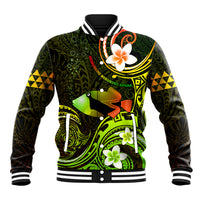 Personalised Hawaii Humuhumu Reef Triggerfish Baseball Jacket Reggae With Plumeria LT05 Unisex Reggae - Polynesian Pride