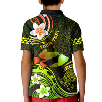 Personalised Hawaii Humuhumu Reef Triggerfish Kid Polo Shirt Reggae With Plumeria LT05 - Polynesian Pride