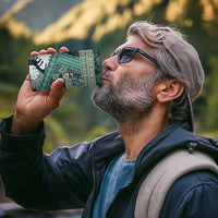 Hawaii Plant Kalo 4 in 1 Can Cooler Tumbler Hawaiian Tapa Pattern