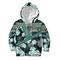 Hawaii Plant Kalo Kid Hoodie Hawaiian Tapa Pattern LT05 Hoodie Green - Polynesian Pride