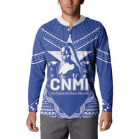 Northern Mariana Islands Button Sweatshirt Chamorro Warrior Tribal Pattern LT05 - Polynesian Pride