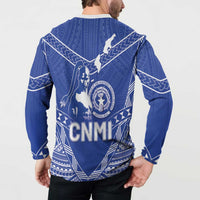 Northern Mariana Islands Button Sweatshirt Chamorro Warrior Tribal Pattern LT05 - Polynesian Pride