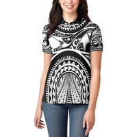 Polynesia Maui Tattoo Inspired Women Polo Shirt Black Version