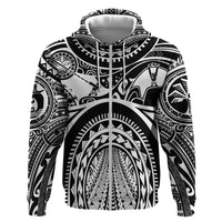 Polynesia Maui Tattoo Inspired Zip Hoodie Black Version LT05 Zip Hoodie Black - Polynesian Pride