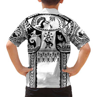 Polynesia Maui Tattoo Inspired Kid Hawaiian Shirt White Version