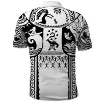 Polynesia Maui Tattoo Inspired Polo Shirt White Version