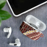 Red Vintage Tonga Ngatu Pattern With Plumeria AirPods Case - Polynesian Pride