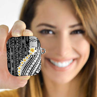 Black Vintage Tonga Ngatu Pattern With Plumeria AirPods Case - Polynesian Pride