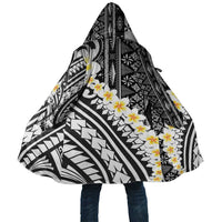 Black Vintage Tonga Ngatu Pattern With Plumeria Cloak - Polynesian Pride