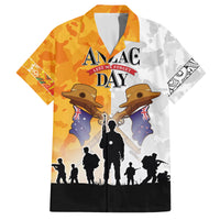 Australia And New Zealand ANZAC Day Family Matching Long Sleeve Bodycon Dress and Hawaiian Shirt Lest We Forget LT05 Dad's Shirt - Short Sleeve Yellow - Polynesian Pride