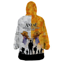 Australia And New Zealand ANZAC Day Wearable Blanket Hoodie Lest We Forget LT05 - Polynesian Pride