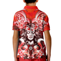 Hawaii Goddess Of Fire Madame Pele Kid Polo Shirt Polynesian Style LT05 - Polynesian Pride