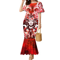Hawaii Goddess Of Fire Madame Pele Mermaid Dress Polynesian Style LT05 Women Red - Polynesian Pride