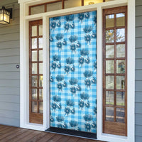 Blue Palaka Hawaii Door Cover Hawaiian Lehua Blossoms
