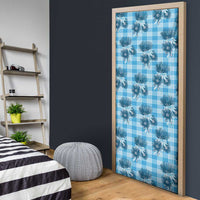Blue Palaka Hawaii Door Cover Hawaiian Lehua Blossoms